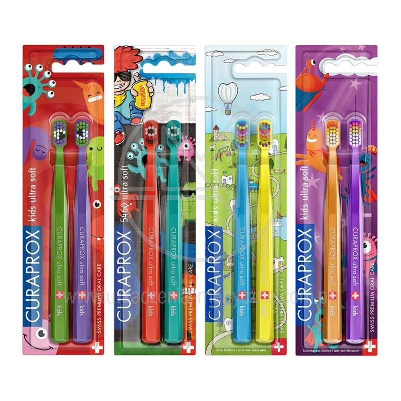 Curaprox CS 5500 kids dwupak – kolorowe edycje specjalne szczoteczek dla dzieci