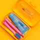 Curaprox Travel Set żółty z pastą Be you jeżyna i lukrecja do higieny poza domem