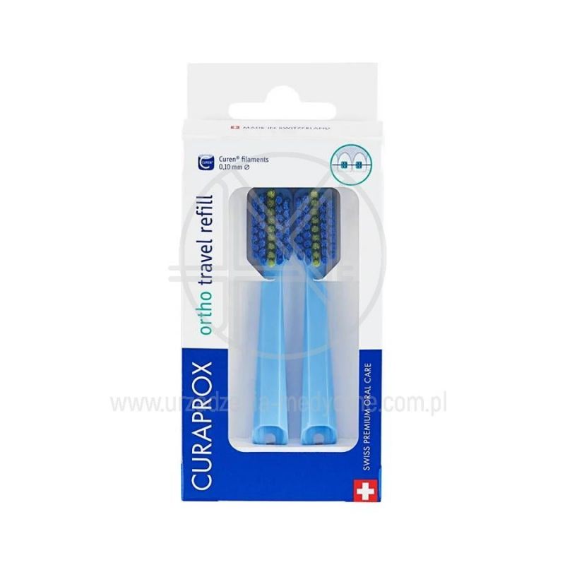 Niebieskie końcówki CS 5460 ortho travel do odświeżenia szczoteczki do aparatu