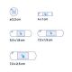 Wymiary plastrów VitaHealth TRANSPARENT – 4 × 1, 5,5 × 1,8, 7,2 × 1,9, 7,2 × 2,5 i Ø 2,2 cm