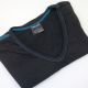 Koszulka termoaktywna Bawełna/Merino damska czarna z niebieskim szwem