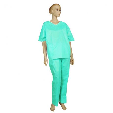 Ubranie medyczne z włókniny SMS 35 g/m² - zielone | wyprzedaż