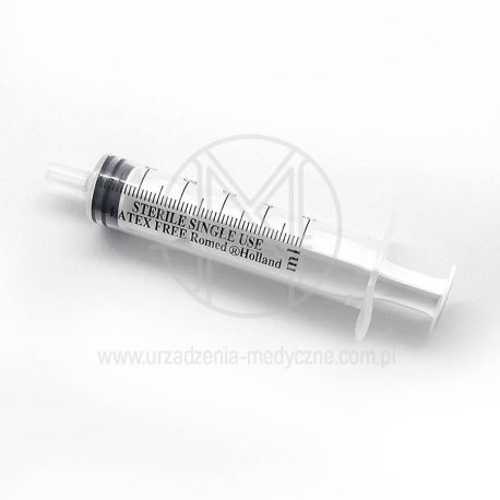 Jednorazowa strzykawka 3-częściowa, bez igły, końcówka luer, pojemność 5 ml