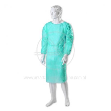Jednorazowy fartuch medyczny z włókniny polipropylenowej 40g, kolor zielony