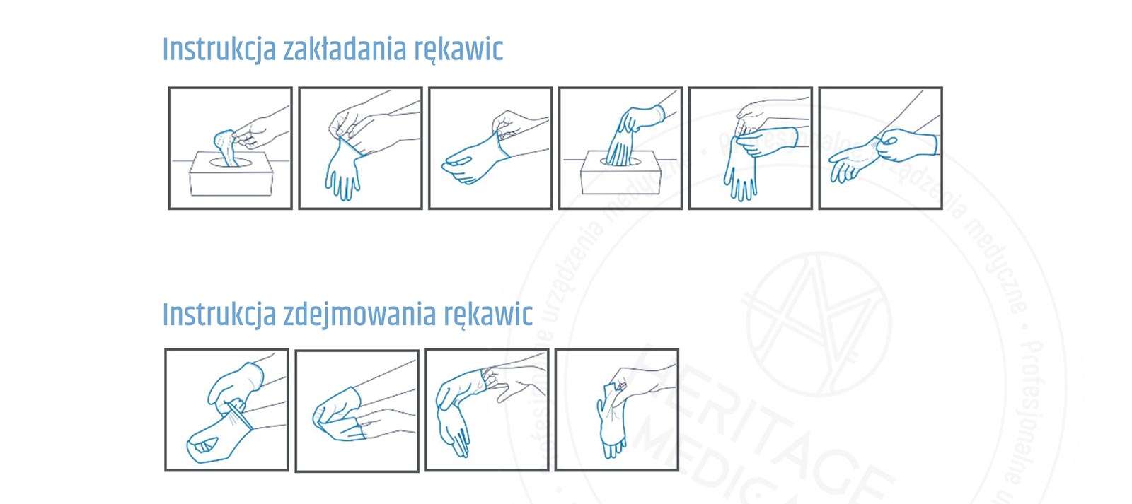 Instrukcja zakładania i ściągania rękawiczek diagnostycznych