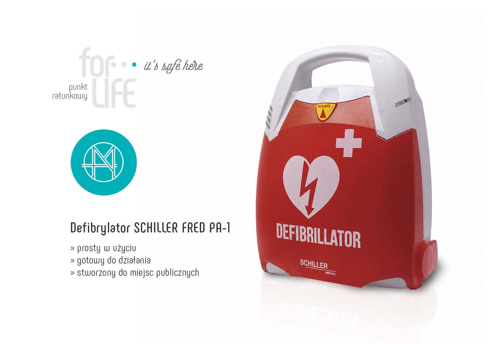 Defibrylator AED SCHILLER FRED PA-1 jako wyposażenie punktu ratunkowego w miejscu publicznym