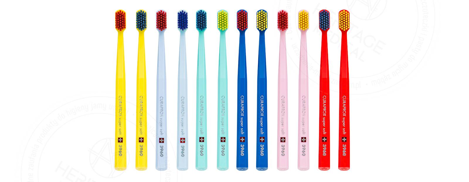 Szczoteczki Curaprox CS 3960 super soft w szerokiej gamie kolorów uchwytów i włosia