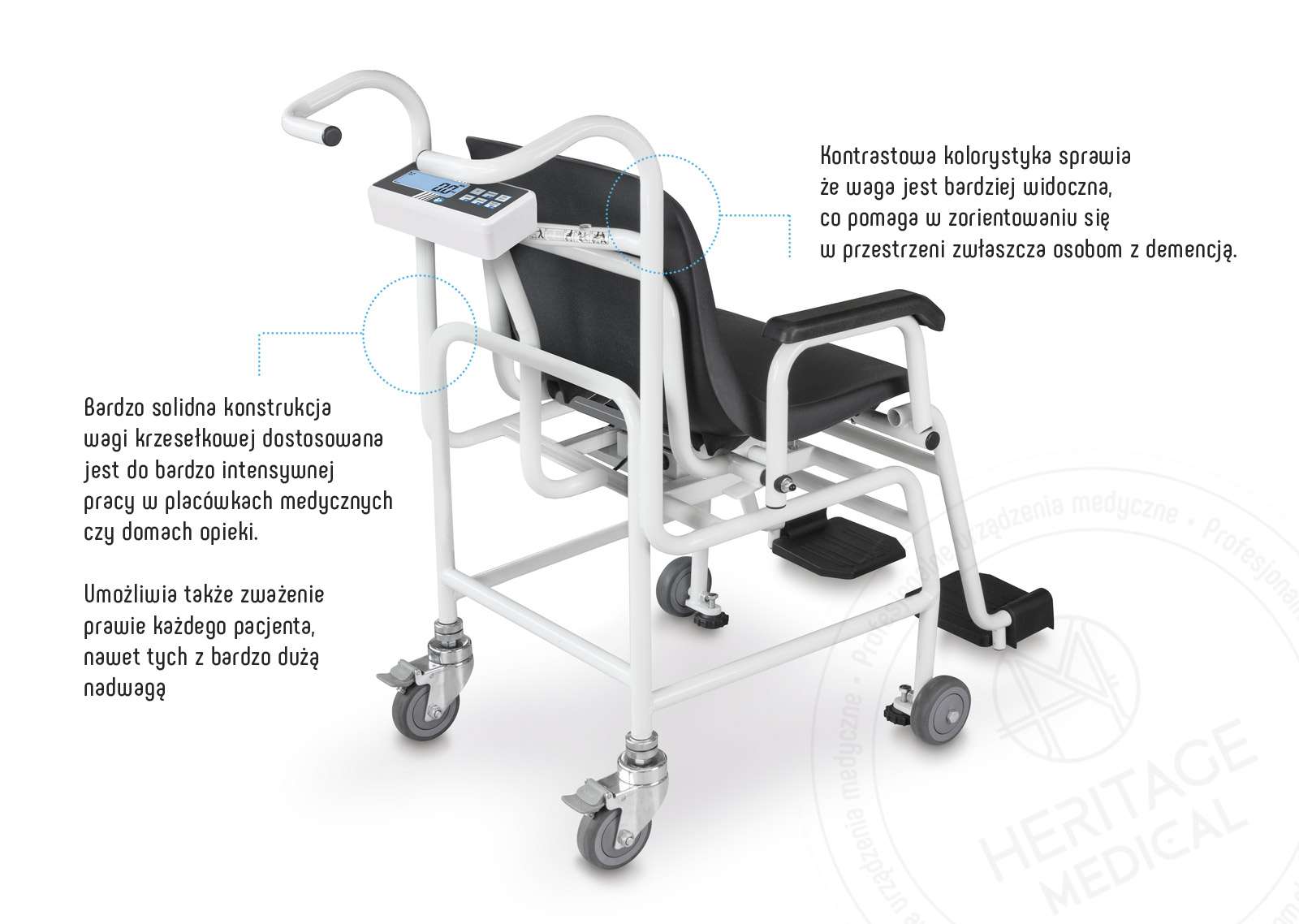 Medyczna waga krzesełkowa KERN MCN dla pacjentów z ograniczoną możliwością poruszania się